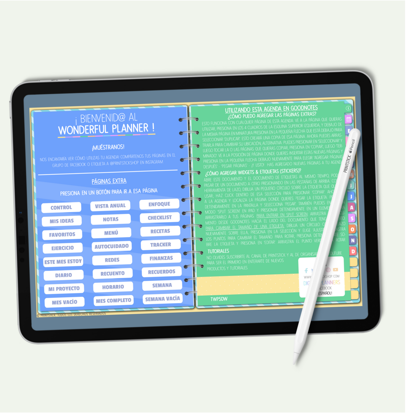 En español: Wonderful Planner - Agenda Digital - PrintStick