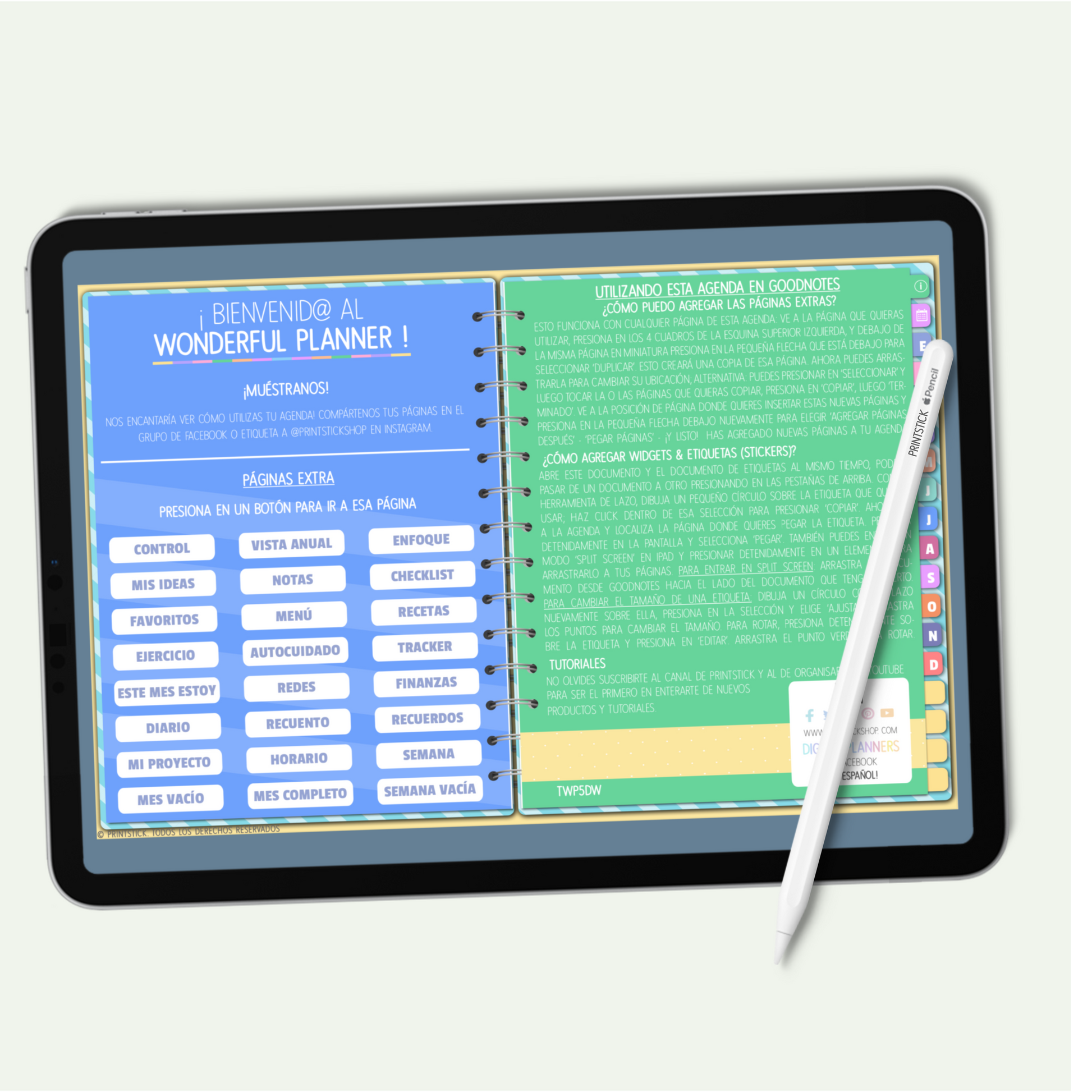 En español: Wonderful Planner - Agenda Digital - PrintStick