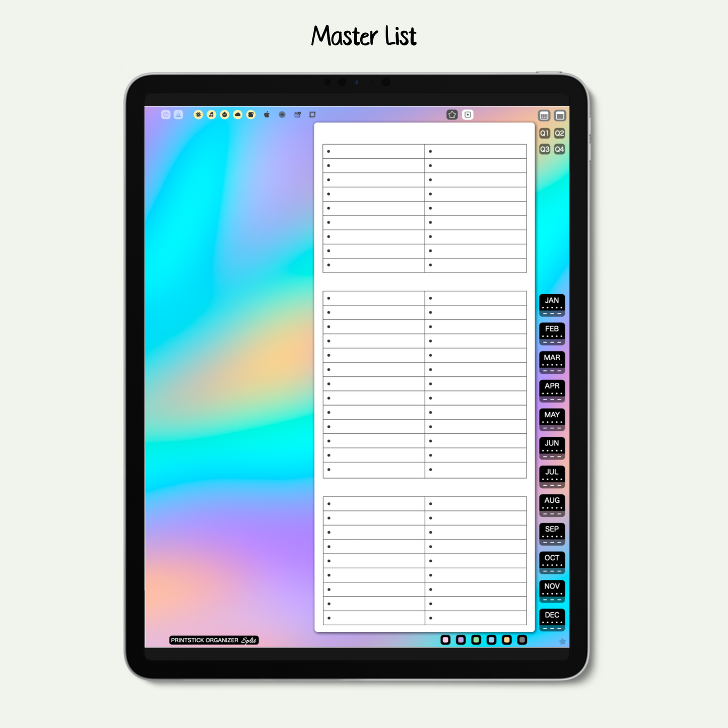 PSO SPLIT PLANNER - CLASSIC