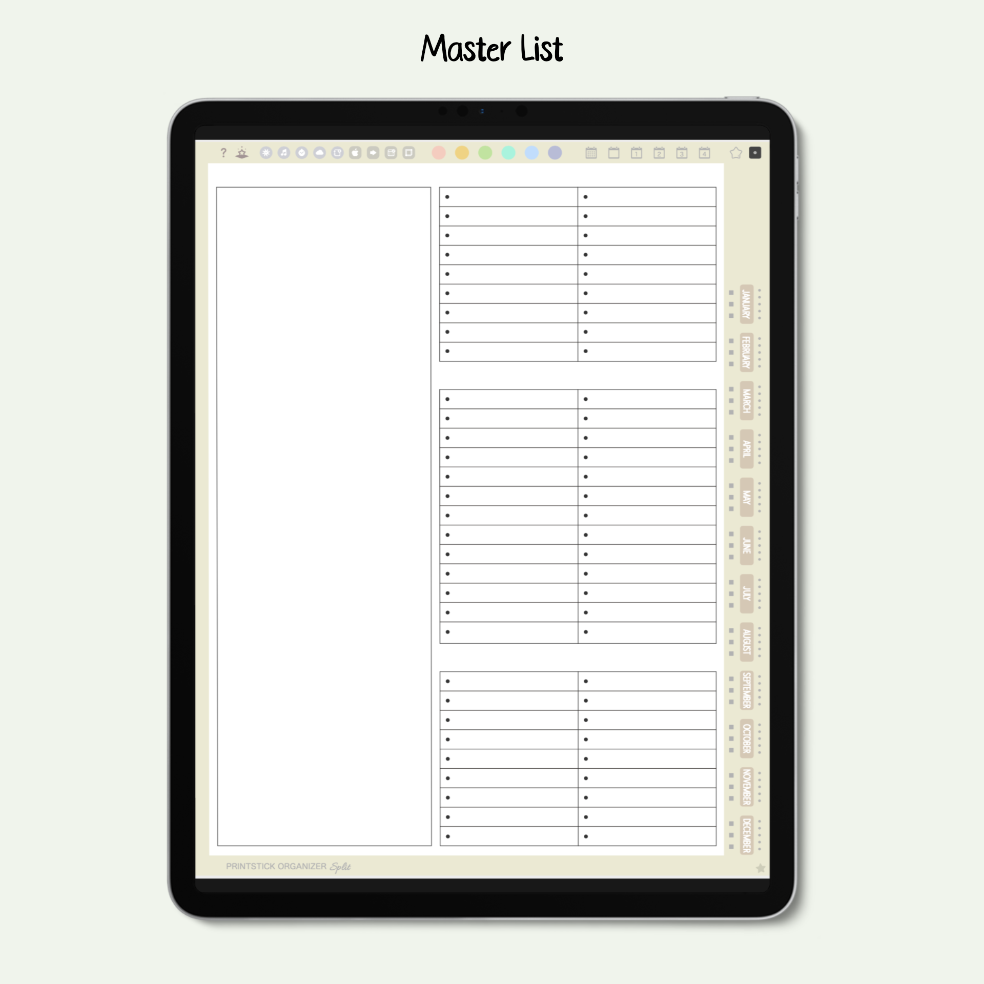 PSO SPLIT PLANNER - NEUTRALS - PrintStick