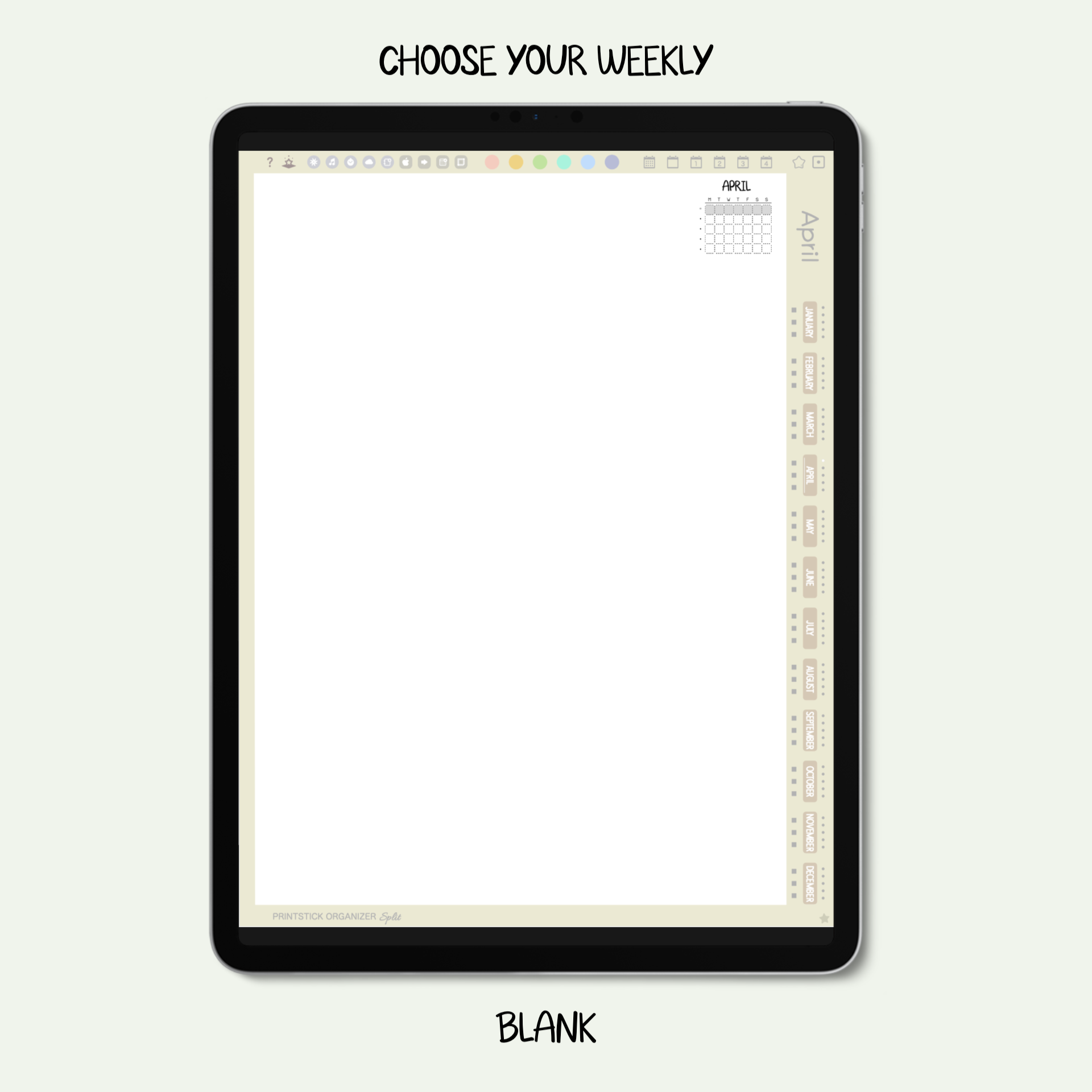PSO SPLIT PLANNER - NEUTRALS - PrintStick