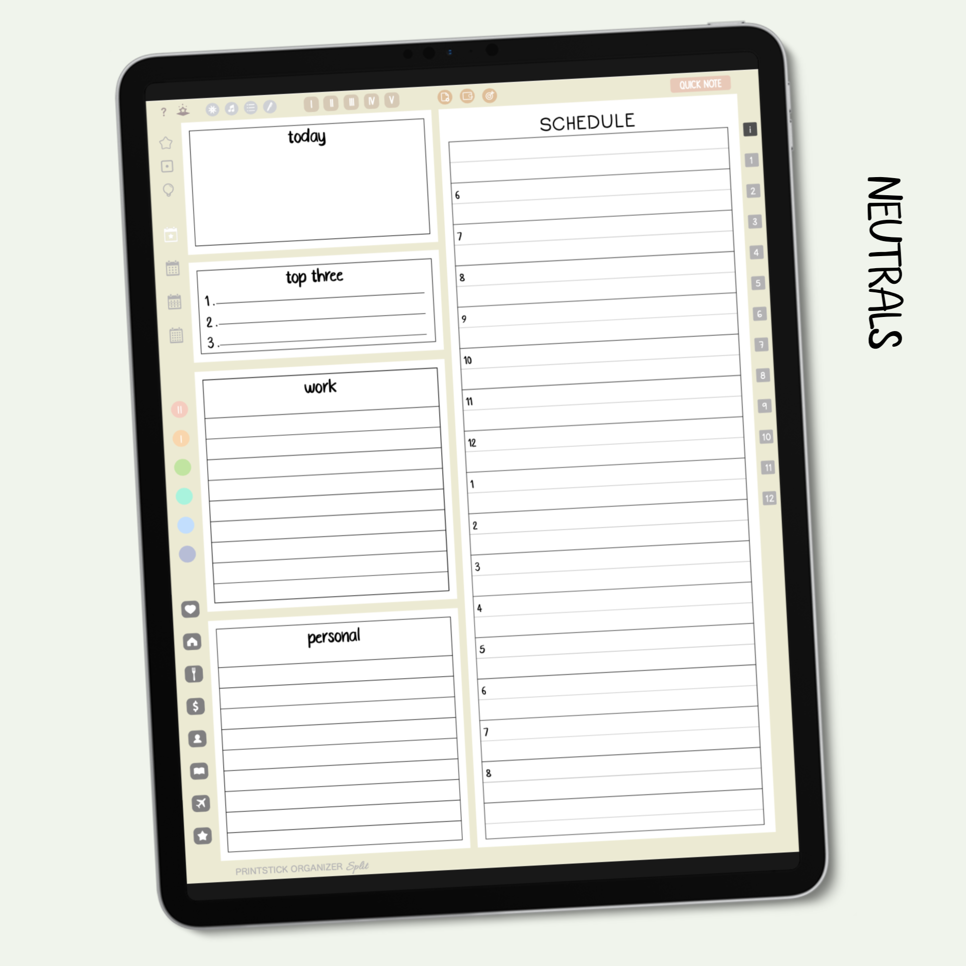 PrintStick ORGANIZER SPLIT - NEUTRALS - PrintStick