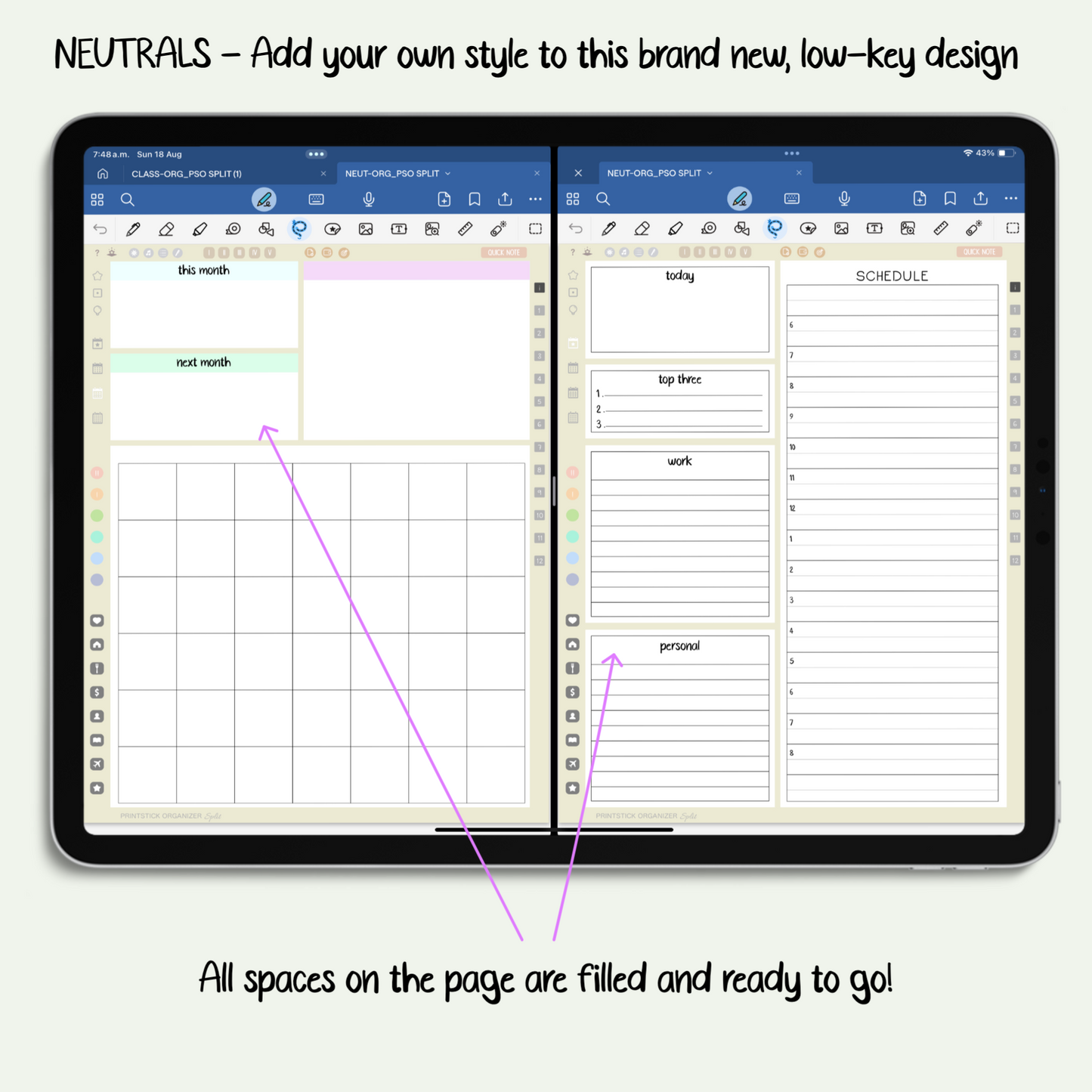 PrintStick ORGANIZER SPLIT - NEUTRALS