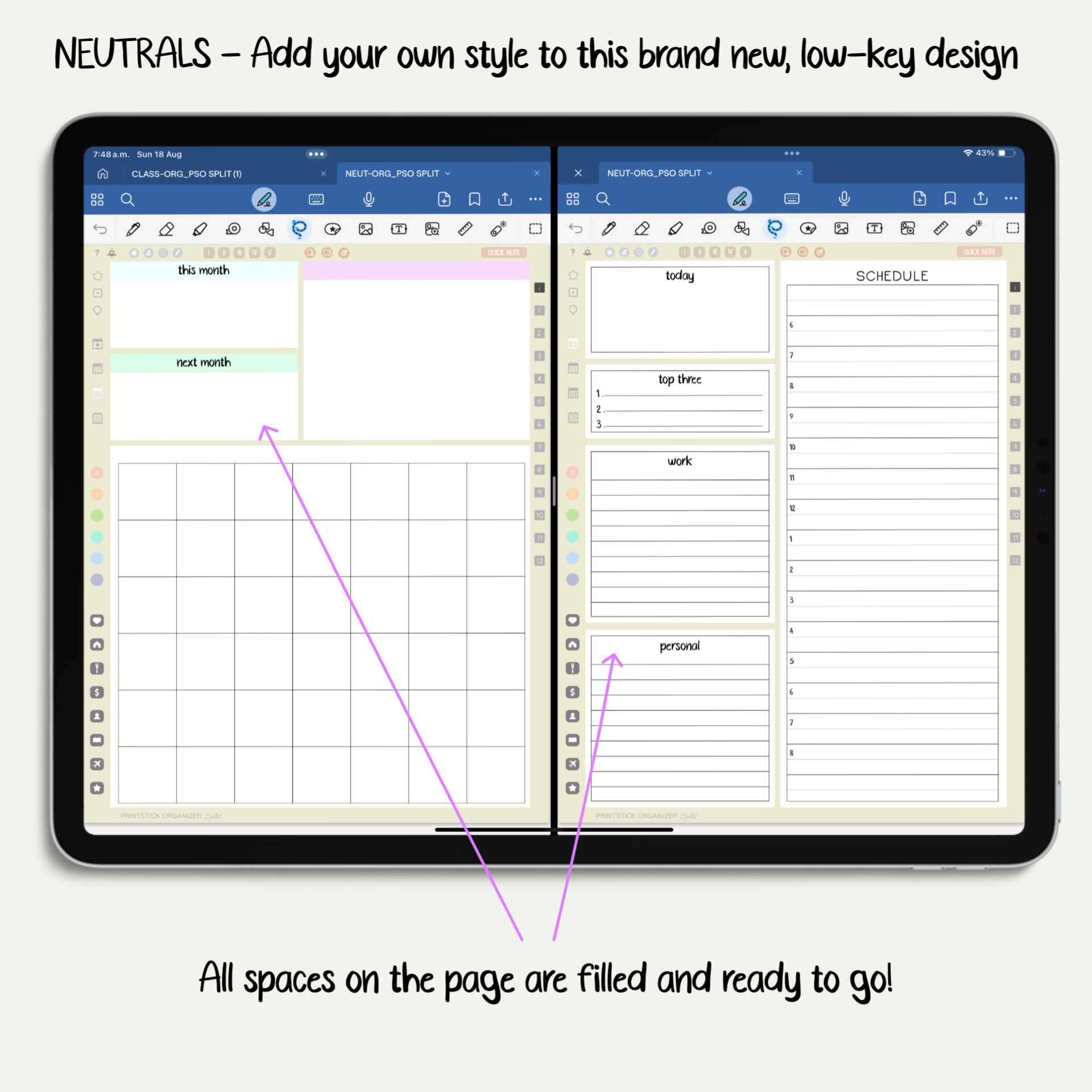 PrintStick ORGANIZER SPLIT - NEUTRALS - PrintStick