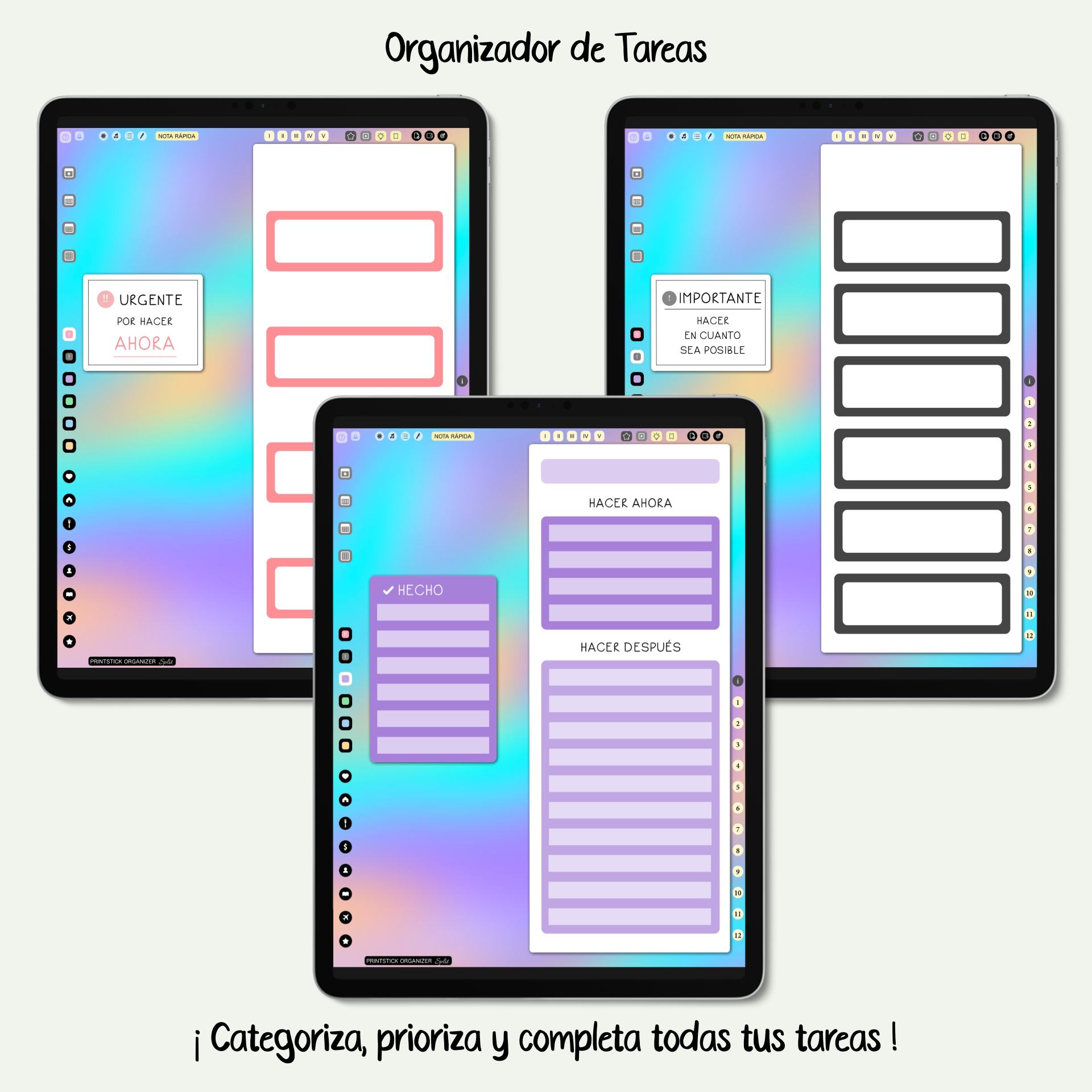 En español: ORGANIZADOR PrintStick SPLIT - CLÁSICO - PrintStick