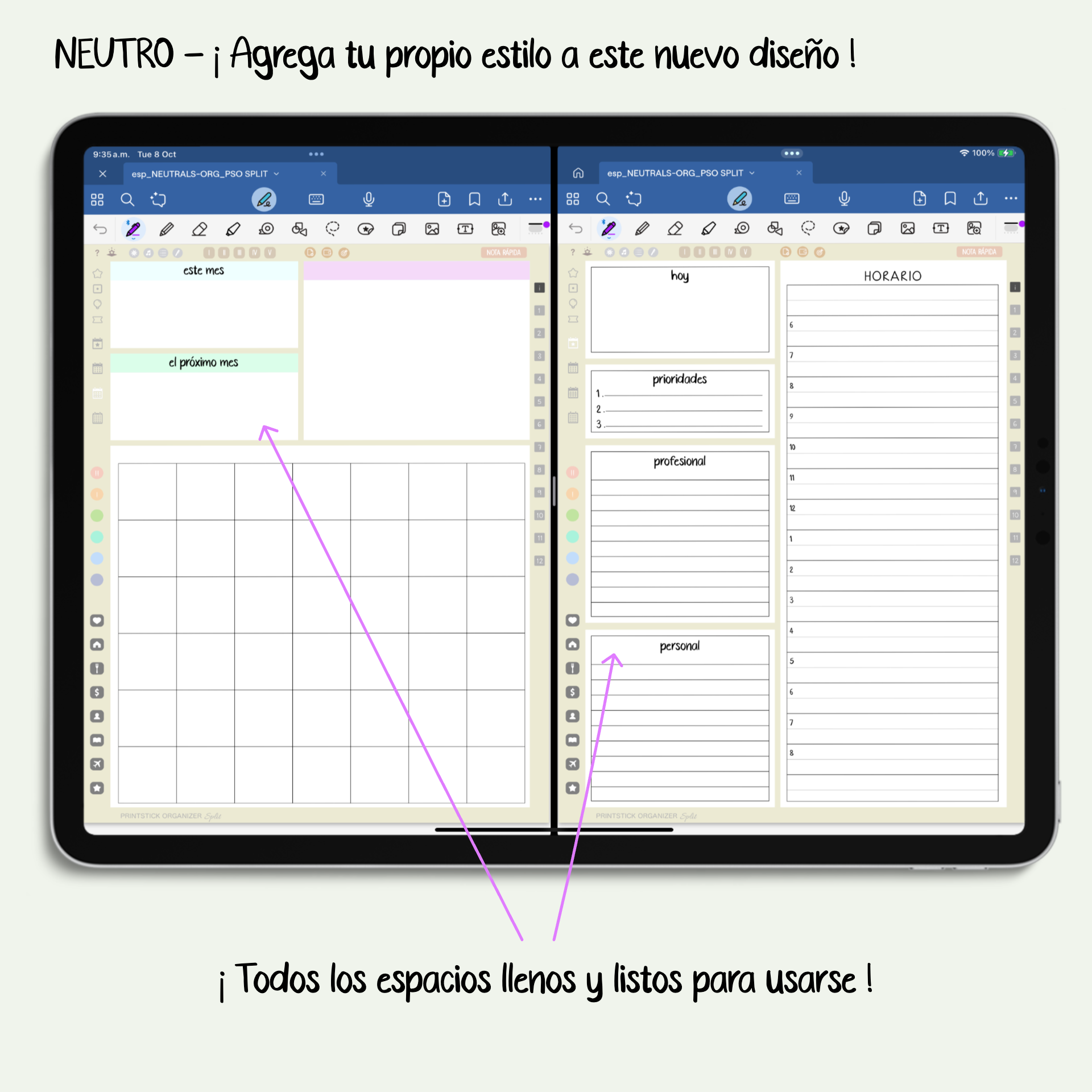 En español: ORGANIZADOR PrintStick SPLIT - NEUTRO - PrintStick