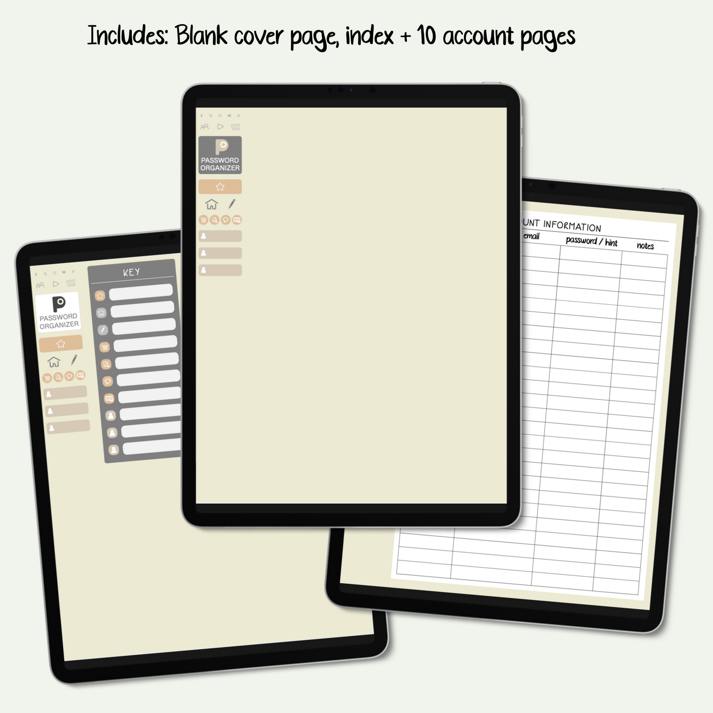 Password & Account Organizer - Neutrals