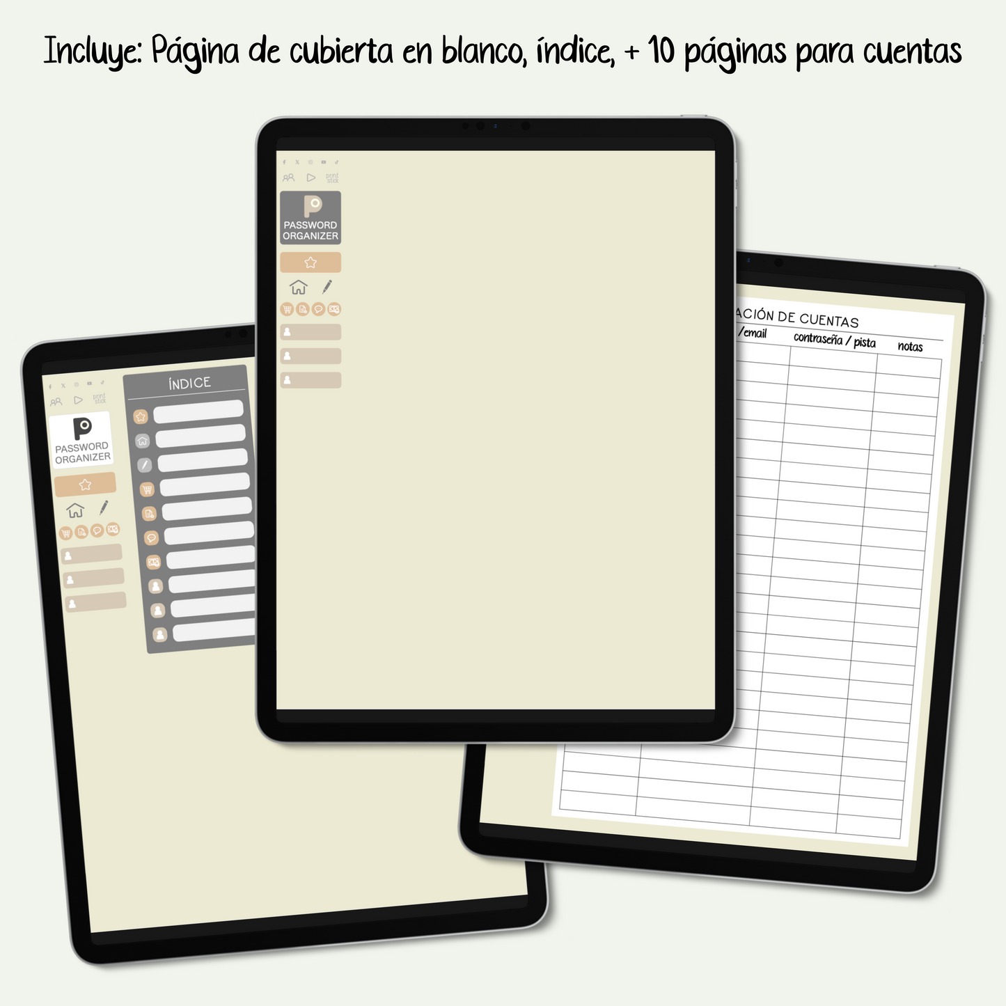 En español: Organizador de Cuentas & Contraseñas