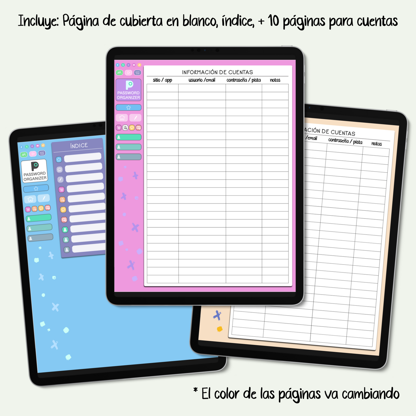 En español: Organizador de Cuentas & Contraseñas
