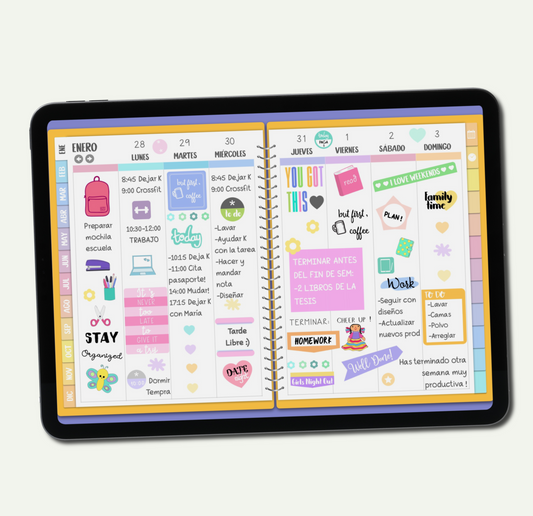 En español: Agenda Pastel Planner - PrintStick