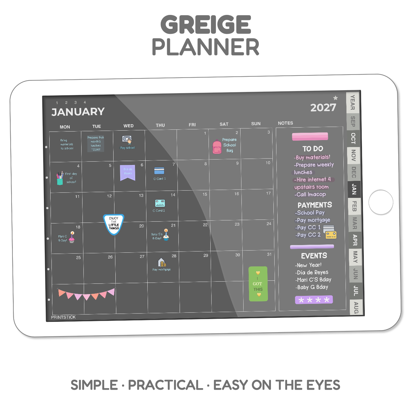 Greige Planner