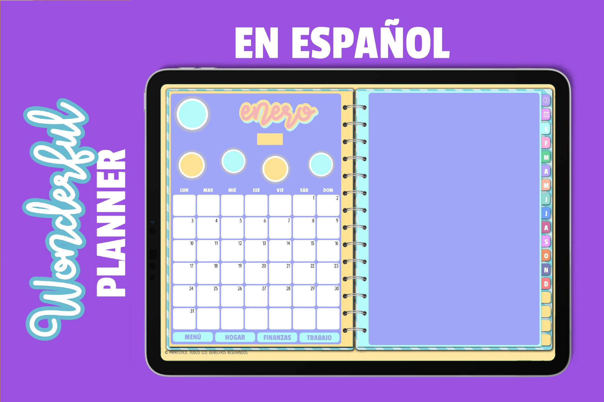 En español: Wonderful Planner - Agenda Digital - PrintStick