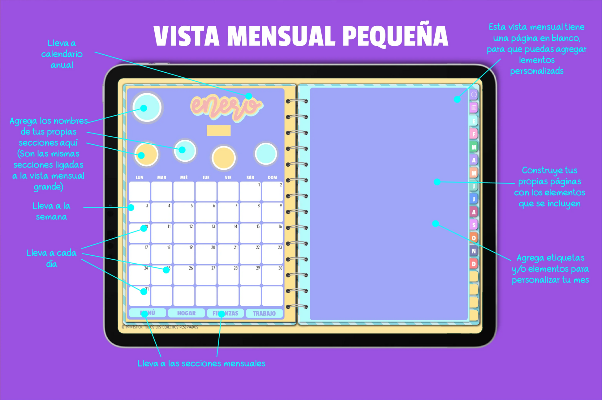 En español: Wonderful Planner - Agenda Digital - PrintStick