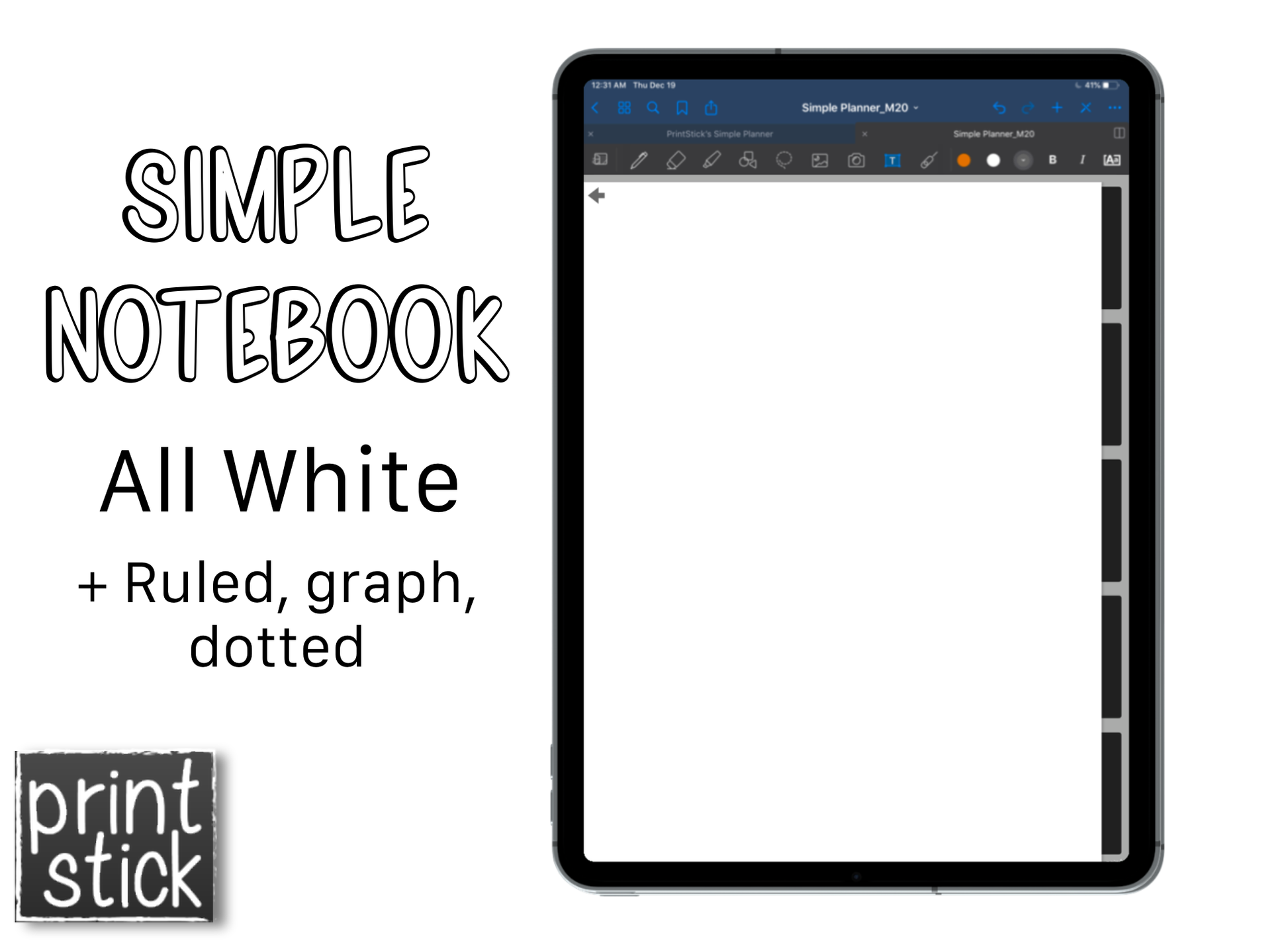 Simple Notebook - Print Stick