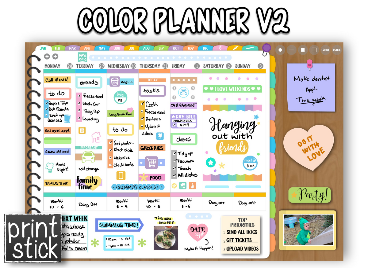 En Español: Agenda Digital Color Planner V2 – PrintStick