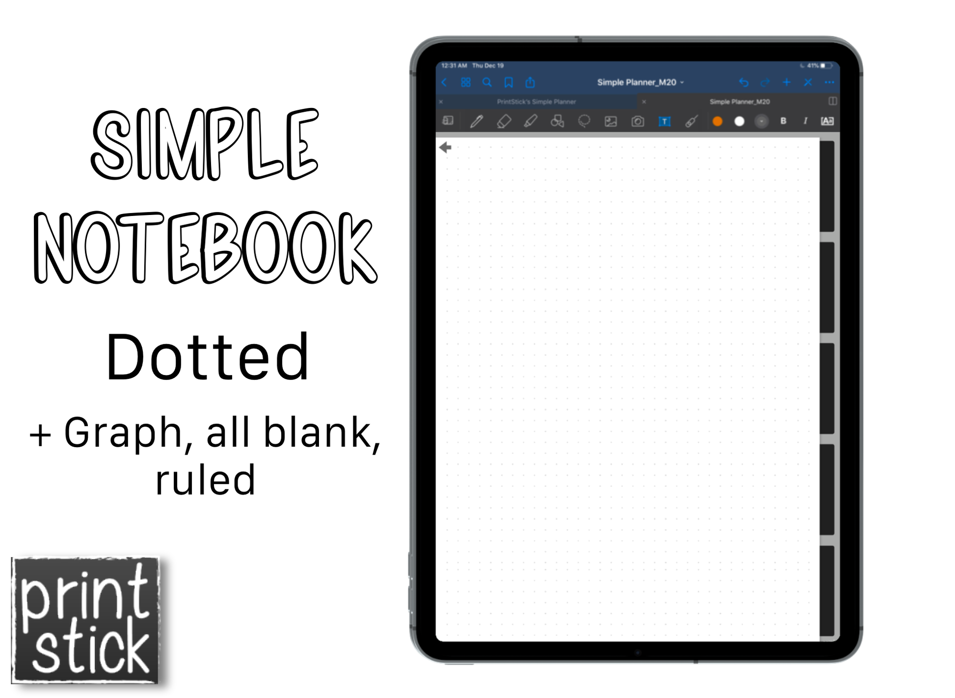 Simple Notebook - Print Stick