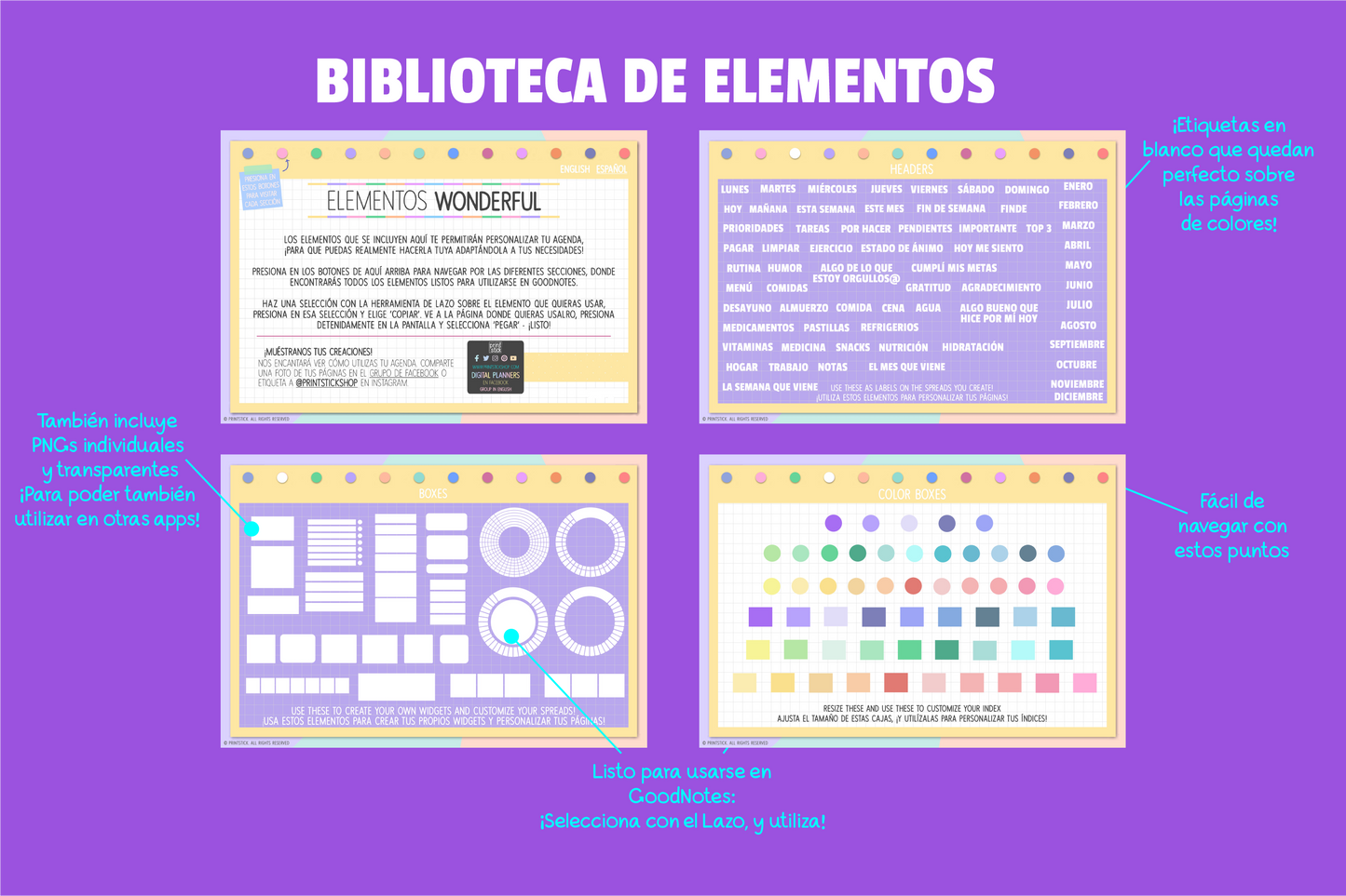 En español: Wonderful Planner - Agenda Digital - PrintStick