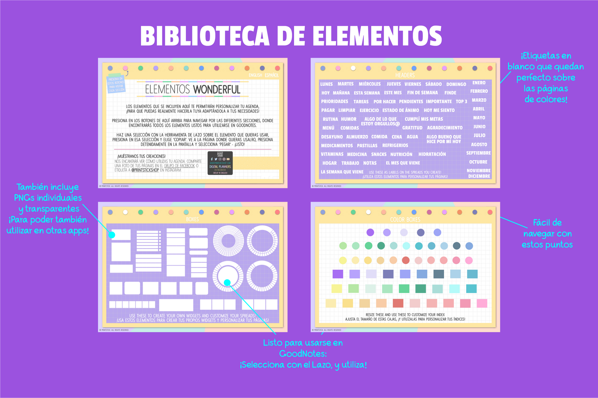 En español: Wonderful Planner - Agenda Digital - PrintStick