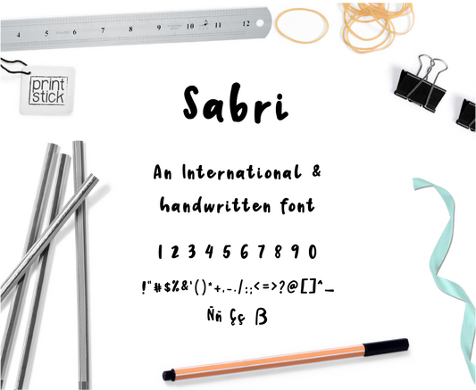 Font: Sabri - Print Stick