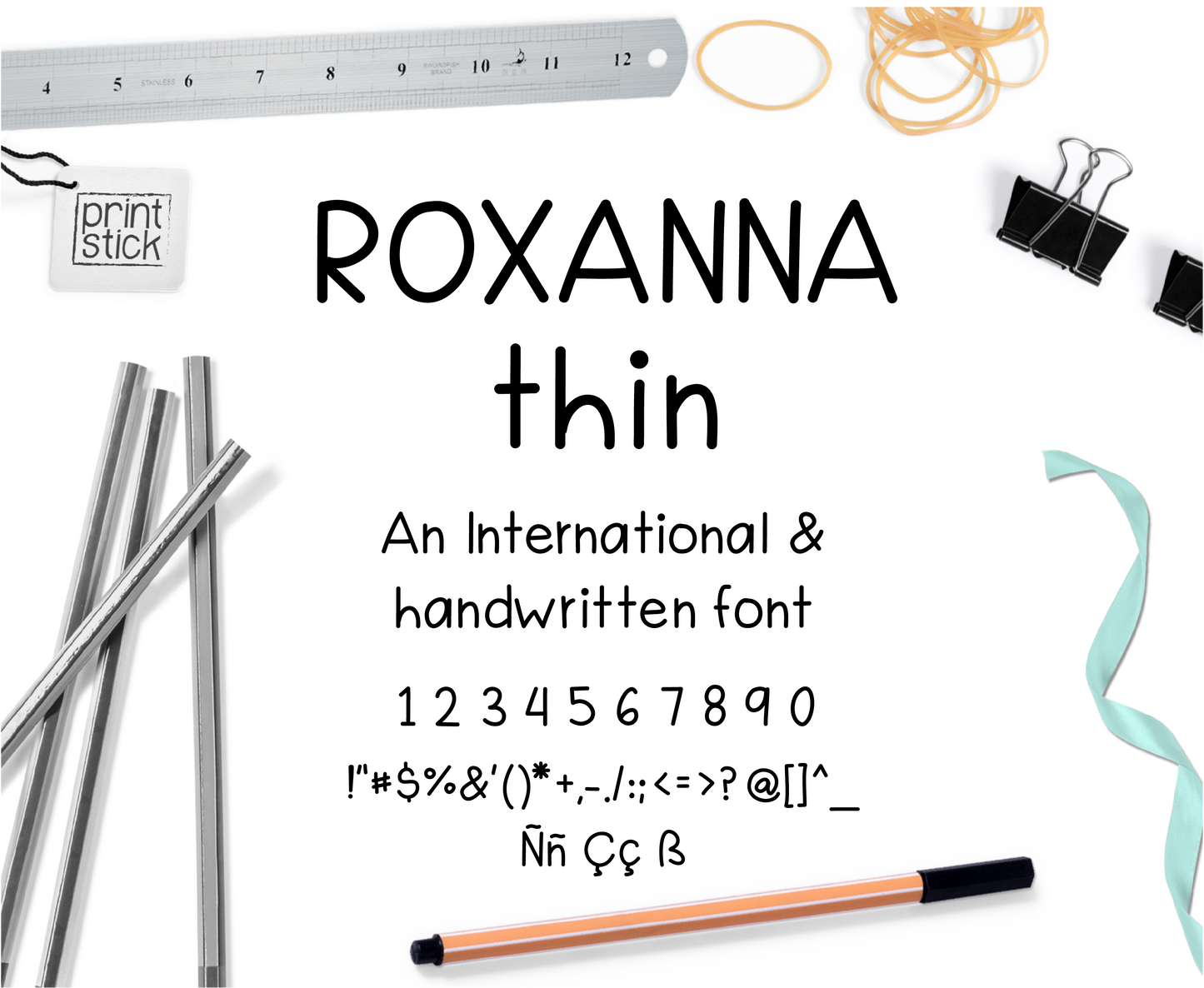 Font: Roxanna Thin - Print Stick