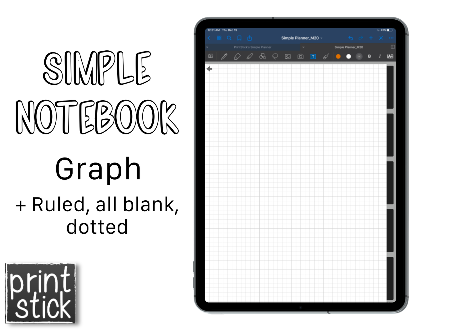 Simple Notebook - Print Stick
