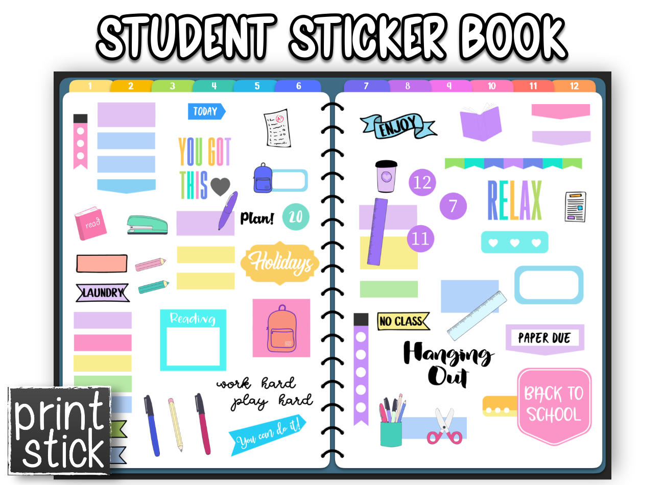 Bo - Sticker Book #2 - Choose one - Print Stick