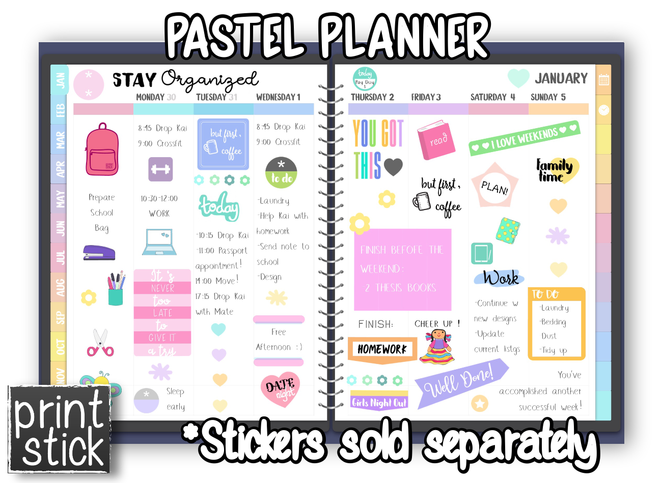 Pastel Planner - Print Stick