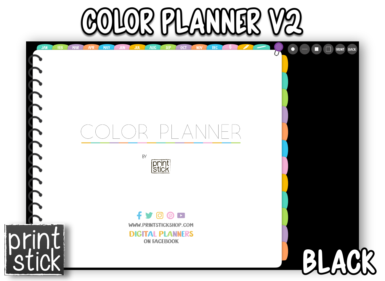 Color Planner V2 - Digital Planner - Print Stick