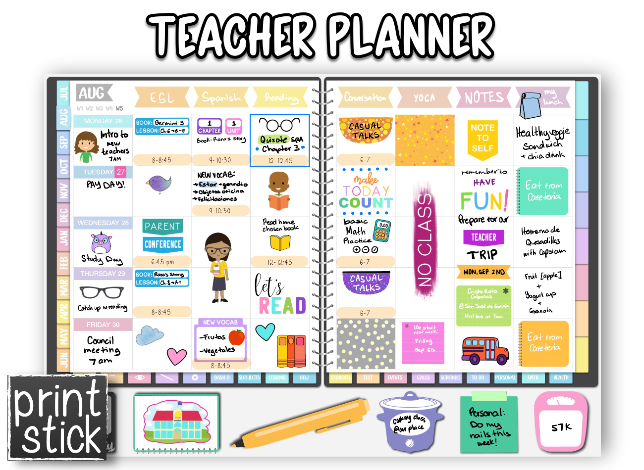 Teacher V Planner - Print Stick