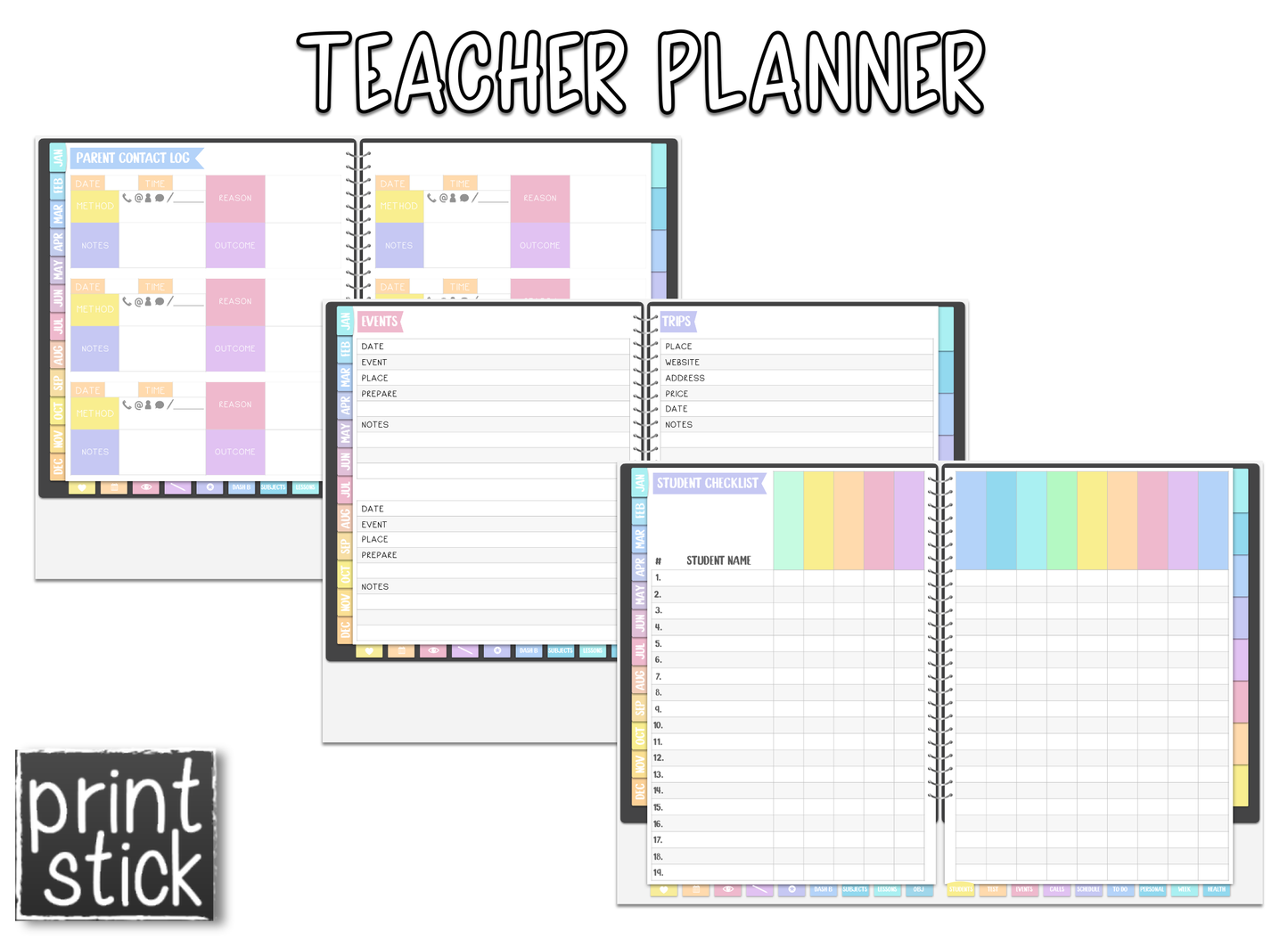 Teacher V Planner - Print Stick