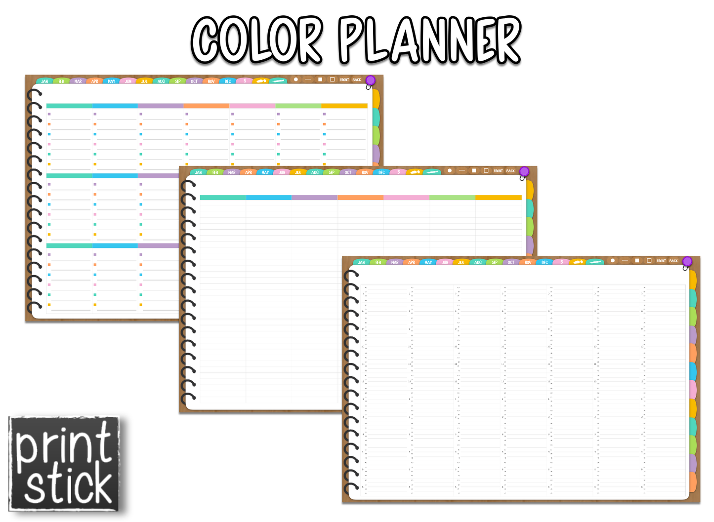 Color Planner - Digital Planner - Print Stick