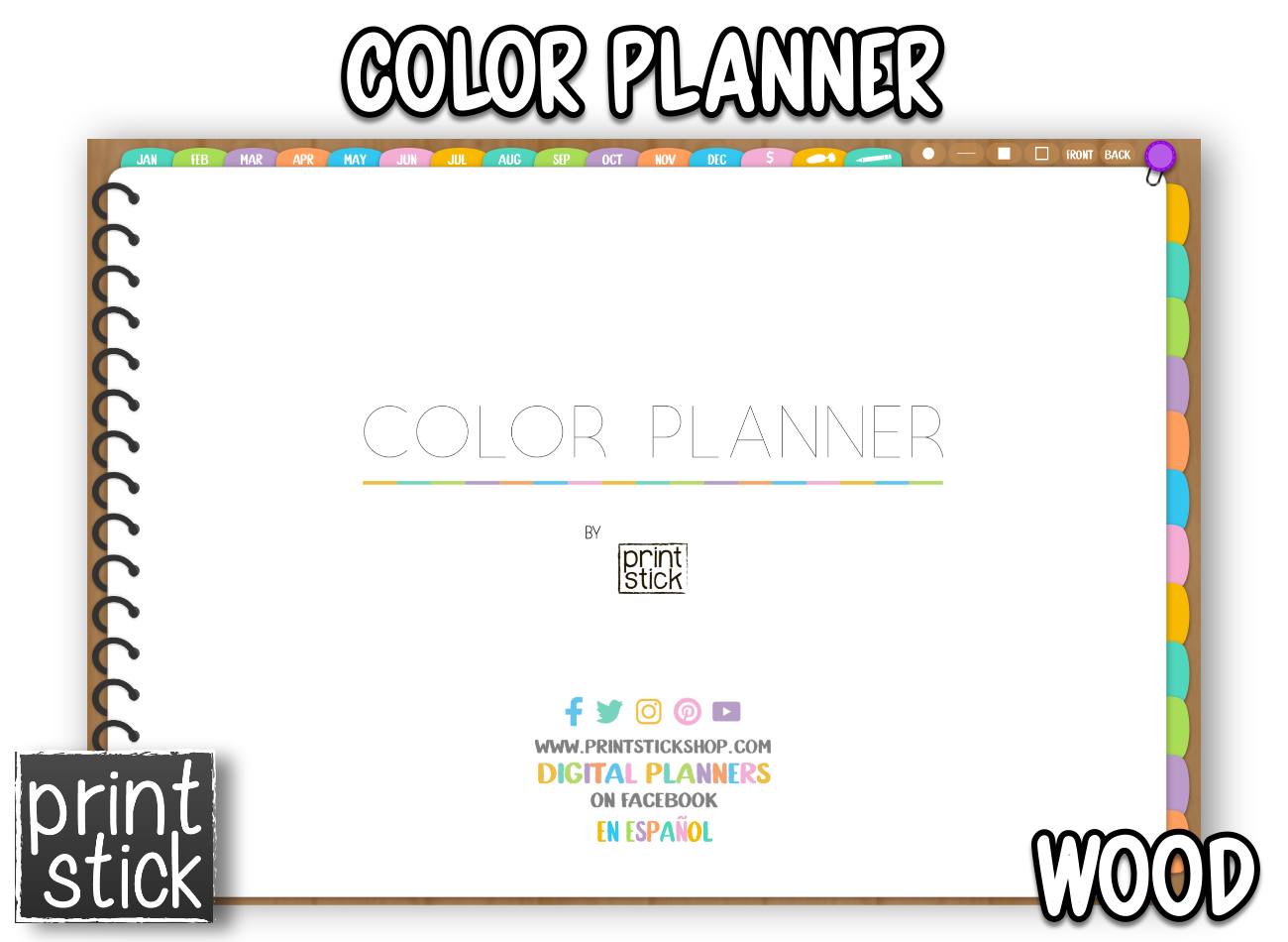 Color Planner - Digital Planner - Print Stick