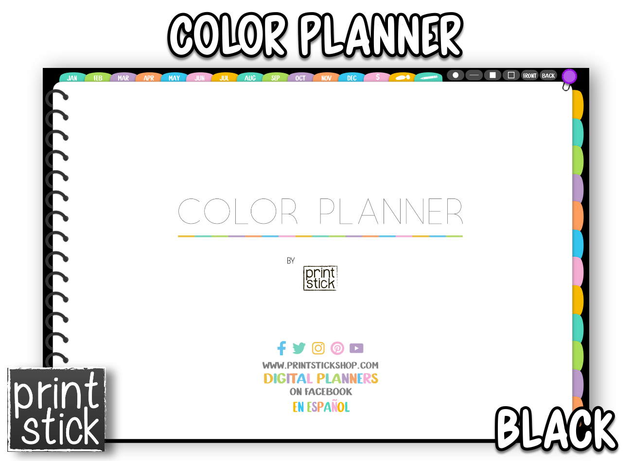 Color Planner - Digital Planner - Print Stick