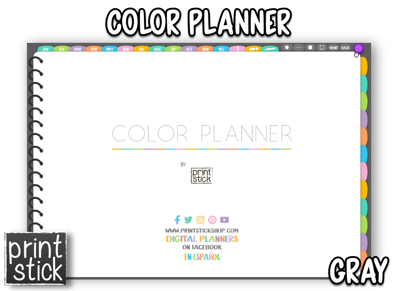 Color Planner - Digital Planner - Print Stick