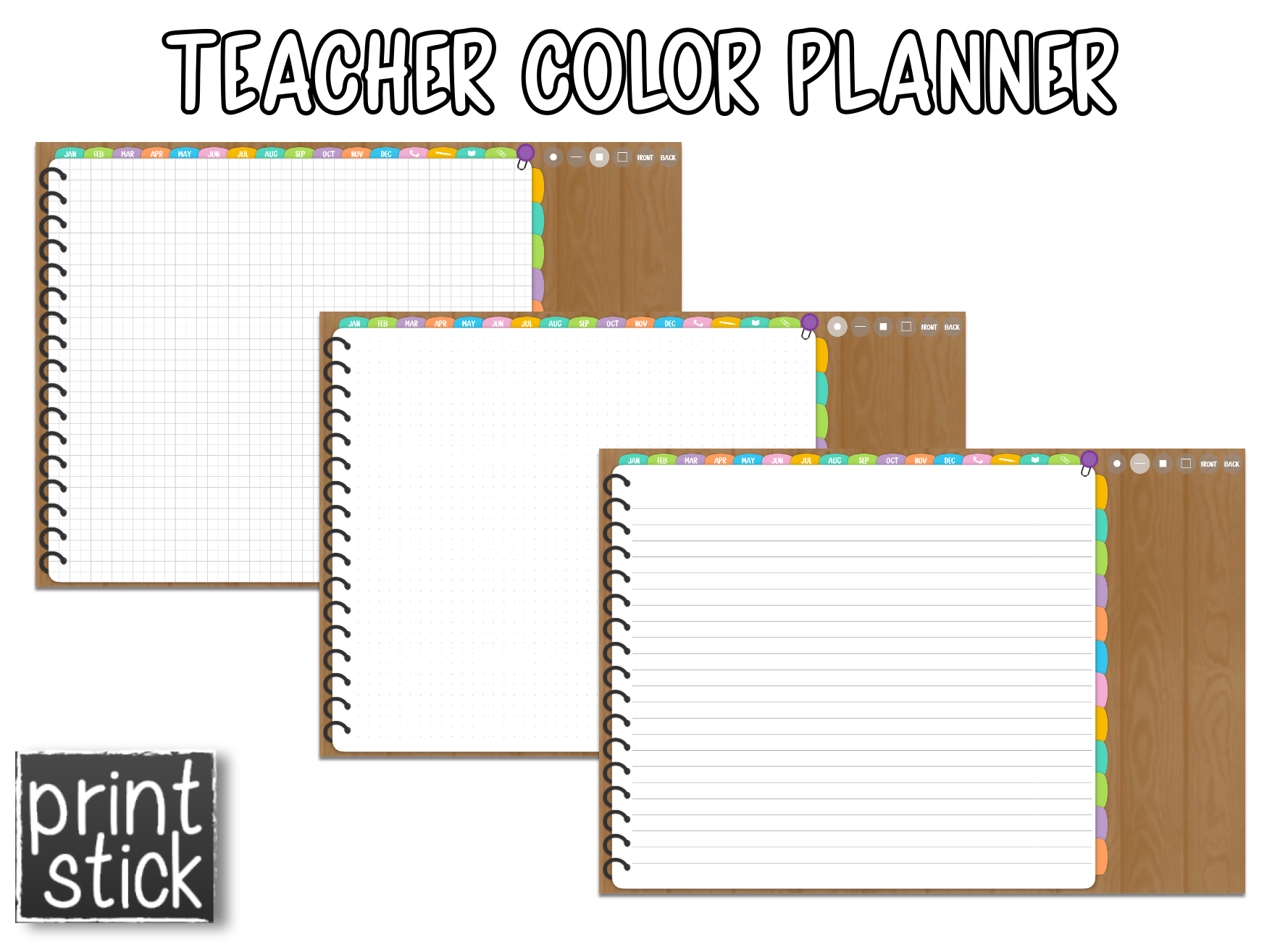 Teacher Color Planner - Print Stick