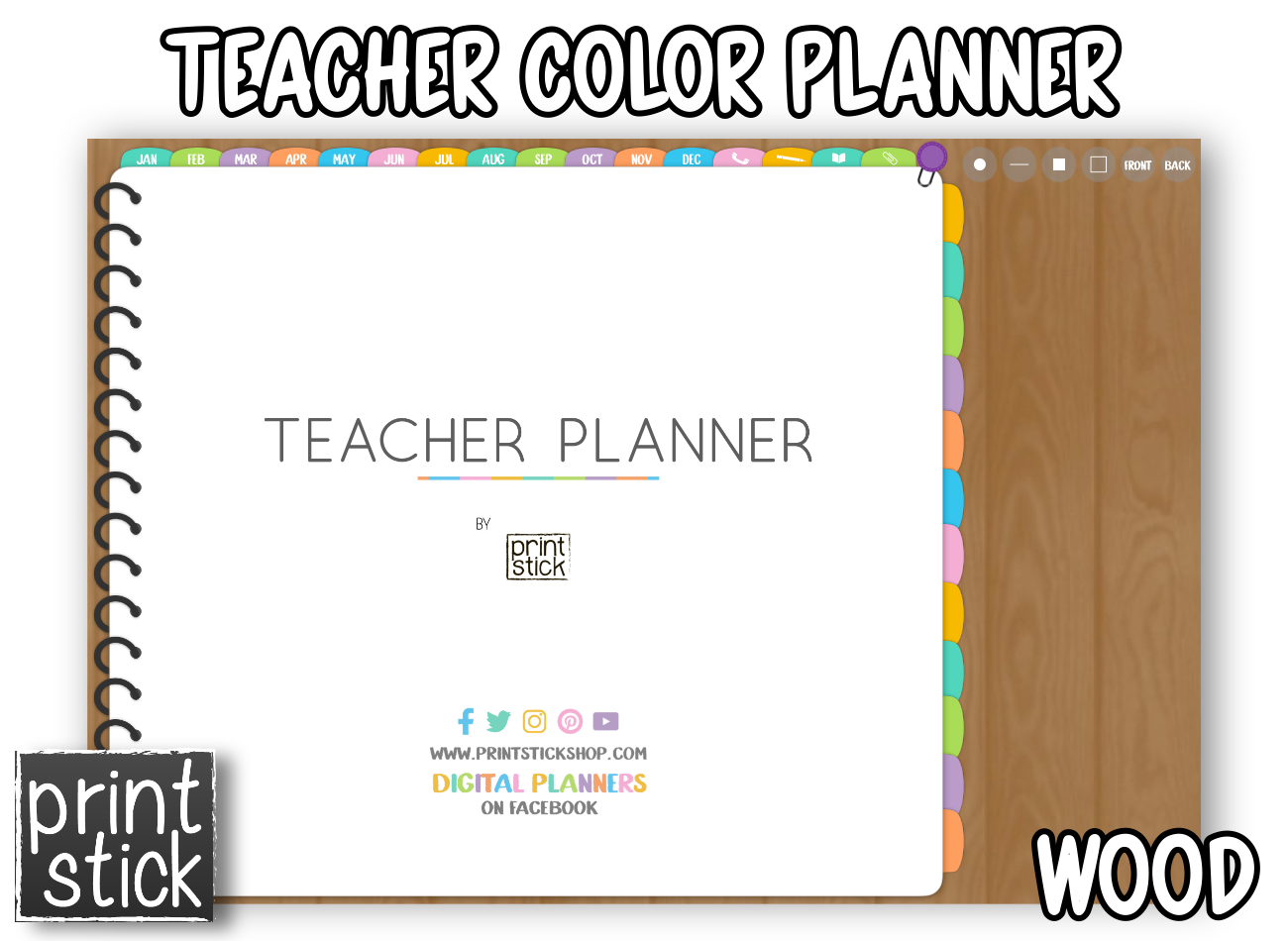 Teacher Color Planner - Print Stick