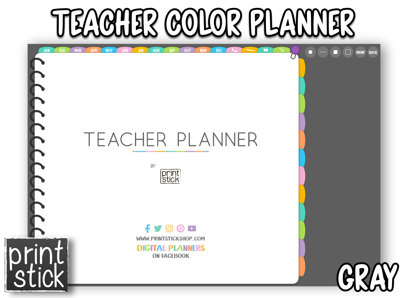 Teacher Color Planner - Print Stick