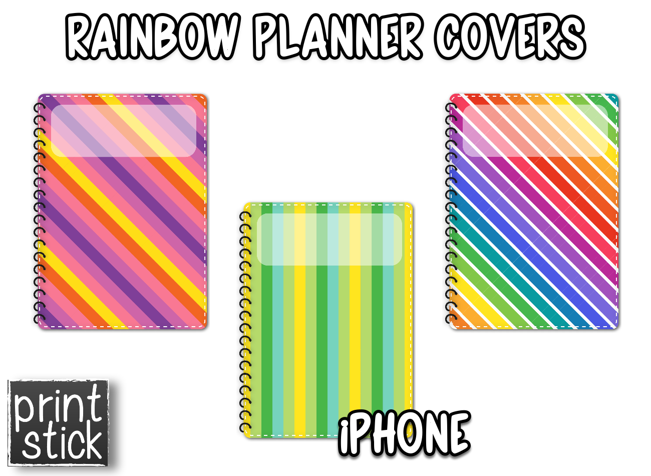 Covers for Planners - Rainbow - Print Stick
