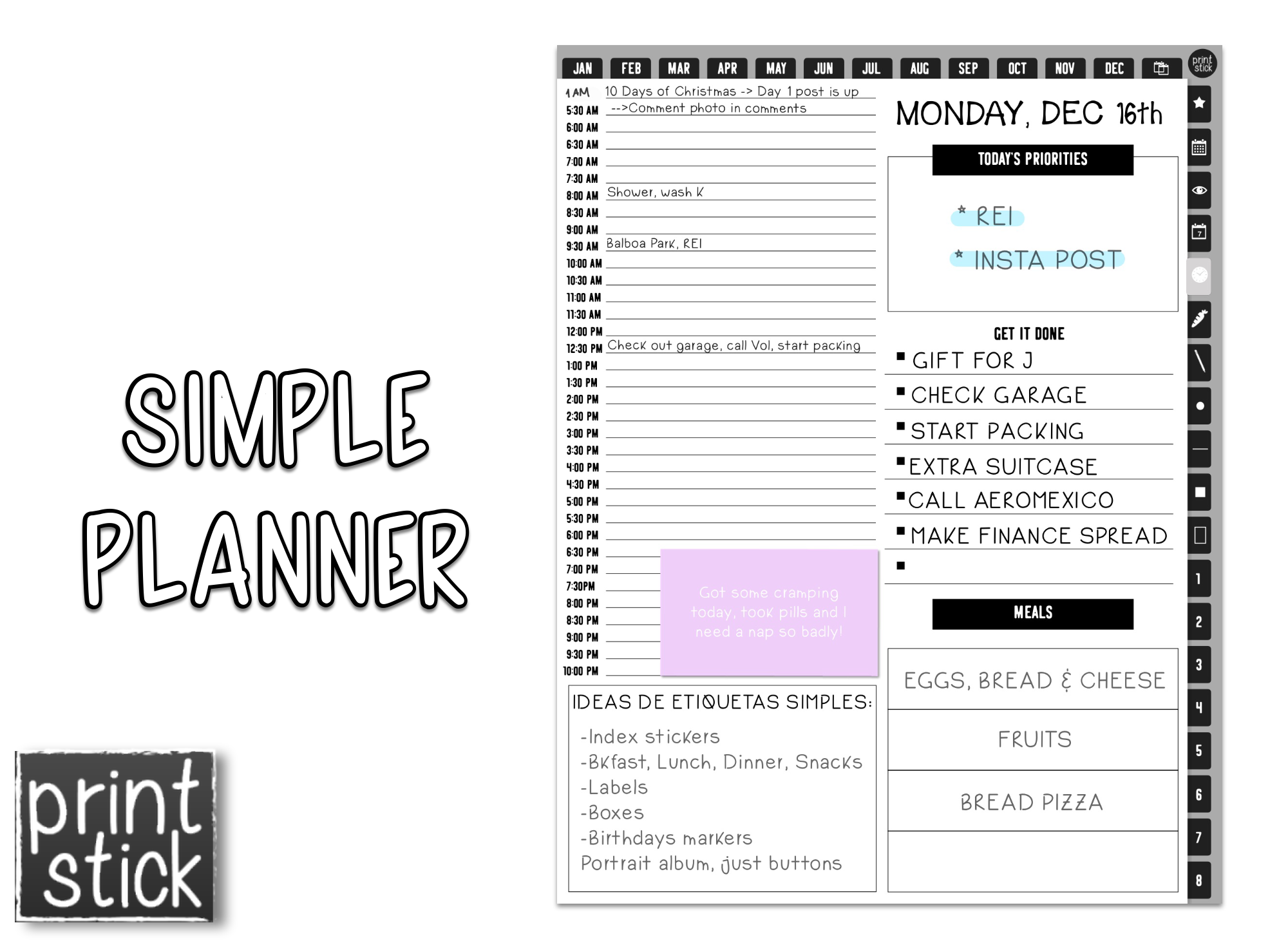 Simple Planner PrintStick