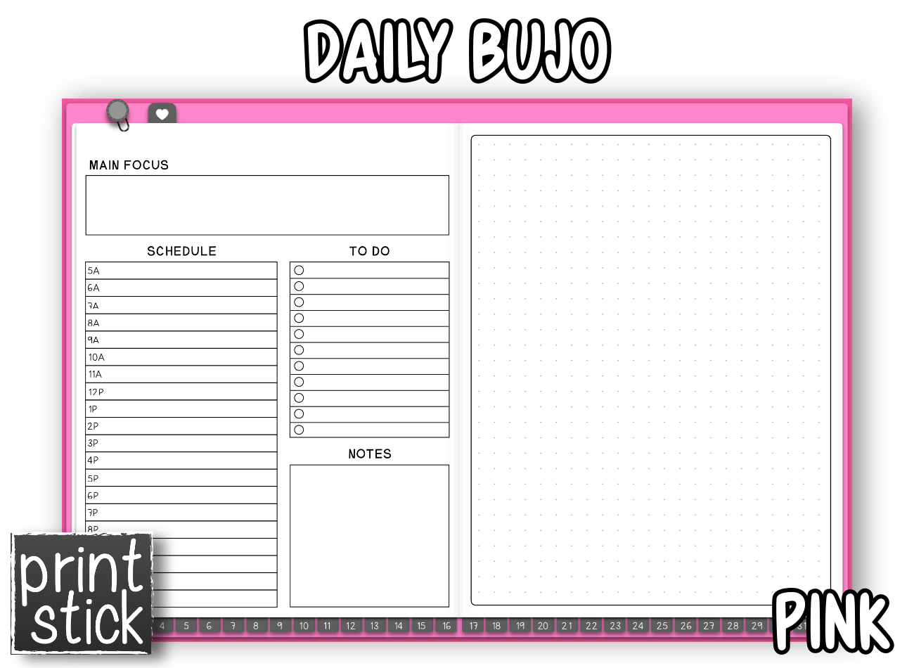 Daily BuJo Planner - Print Stick