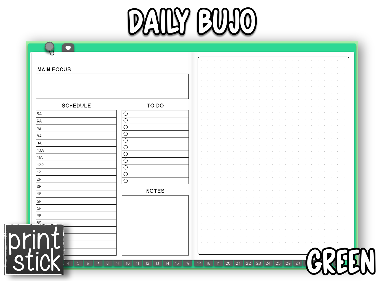 Daily BuJo Planner - Print Stick