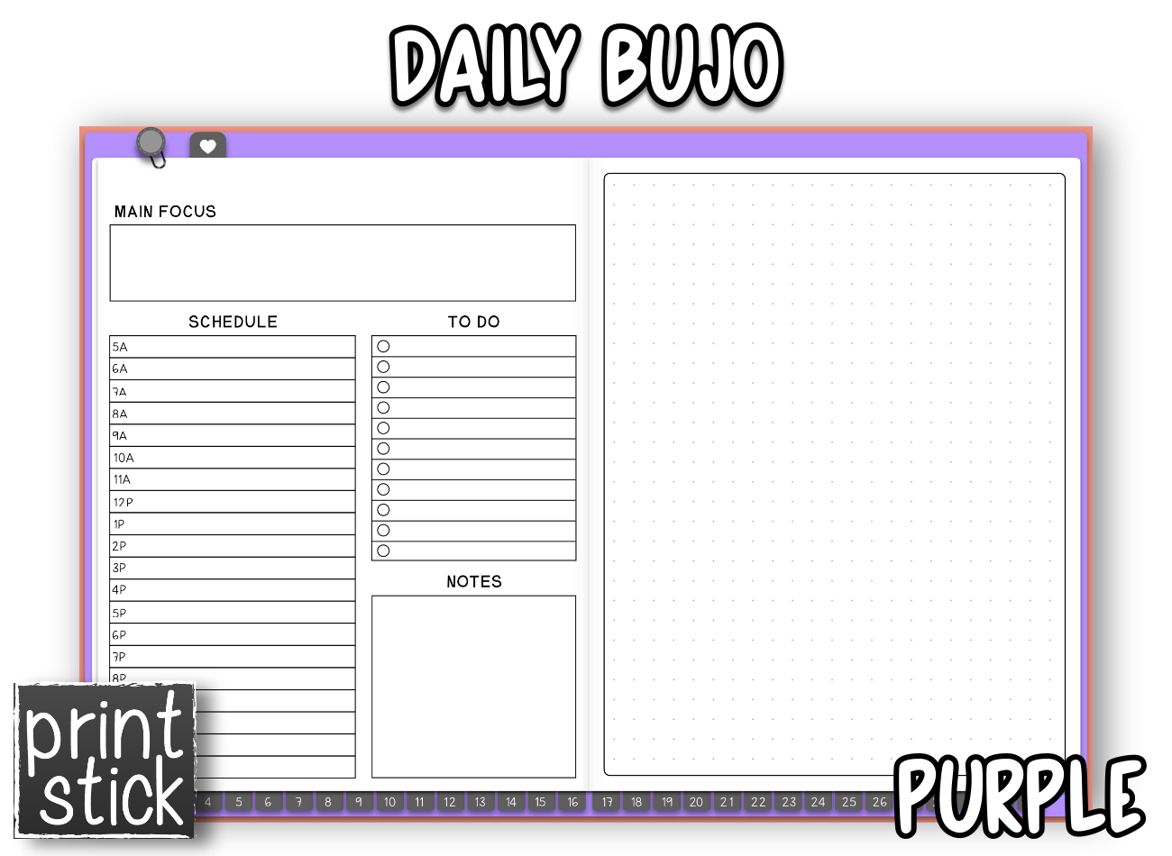 Daily BuJo Planner - Print Stick