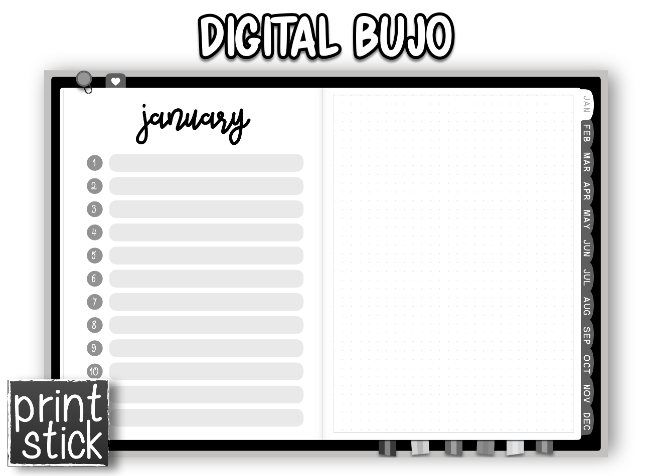 Digital BuJo Planner - Print Stick