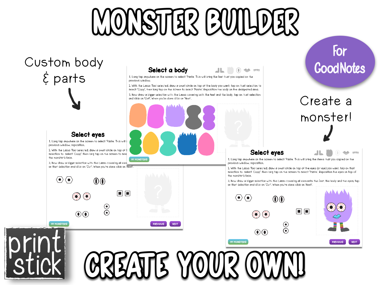 Monster Builder - Print Stick