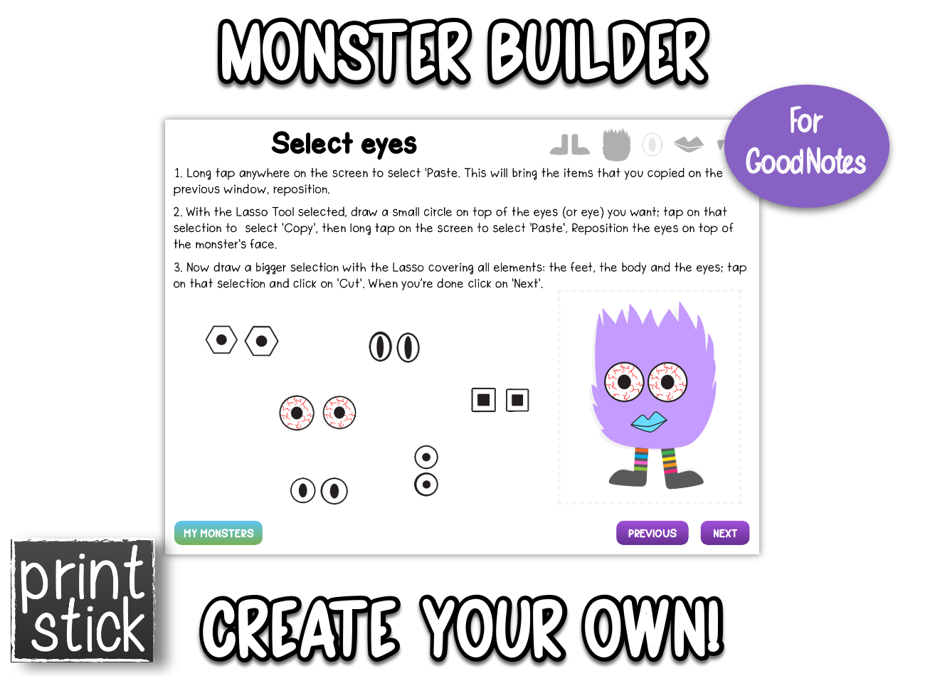 Monster Builder - Print Stick