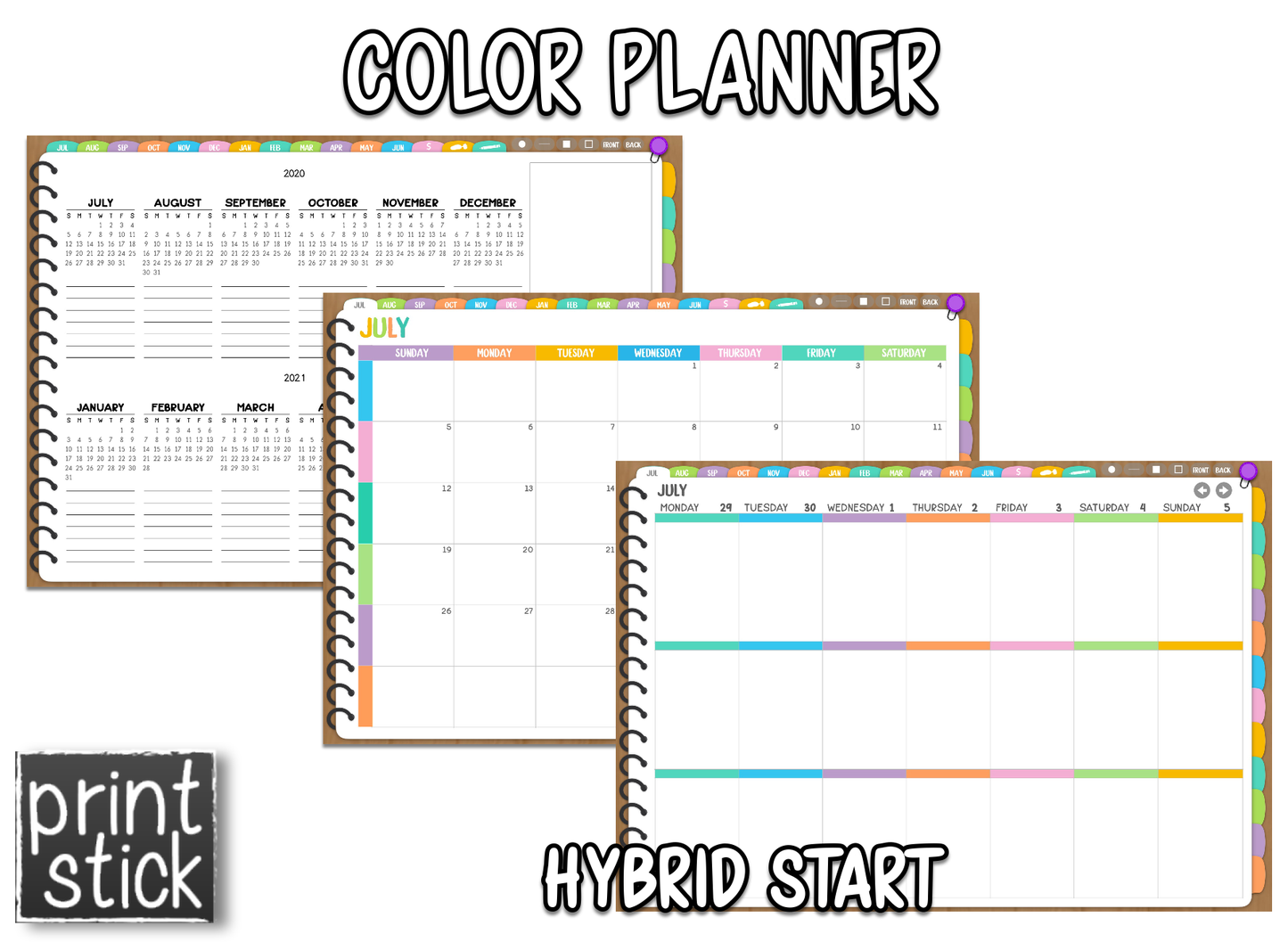 Color Planner - Digital Planner - Print Stick