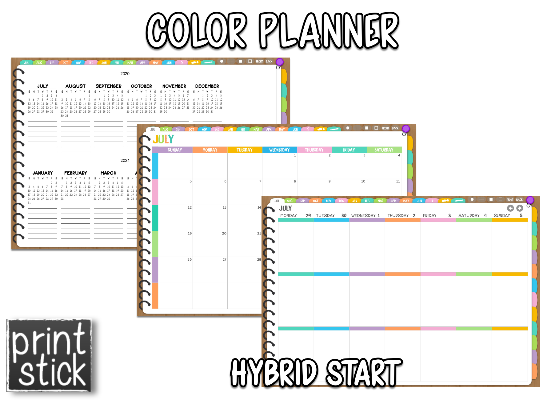 Color Planner - Digital Planner - Print Stick