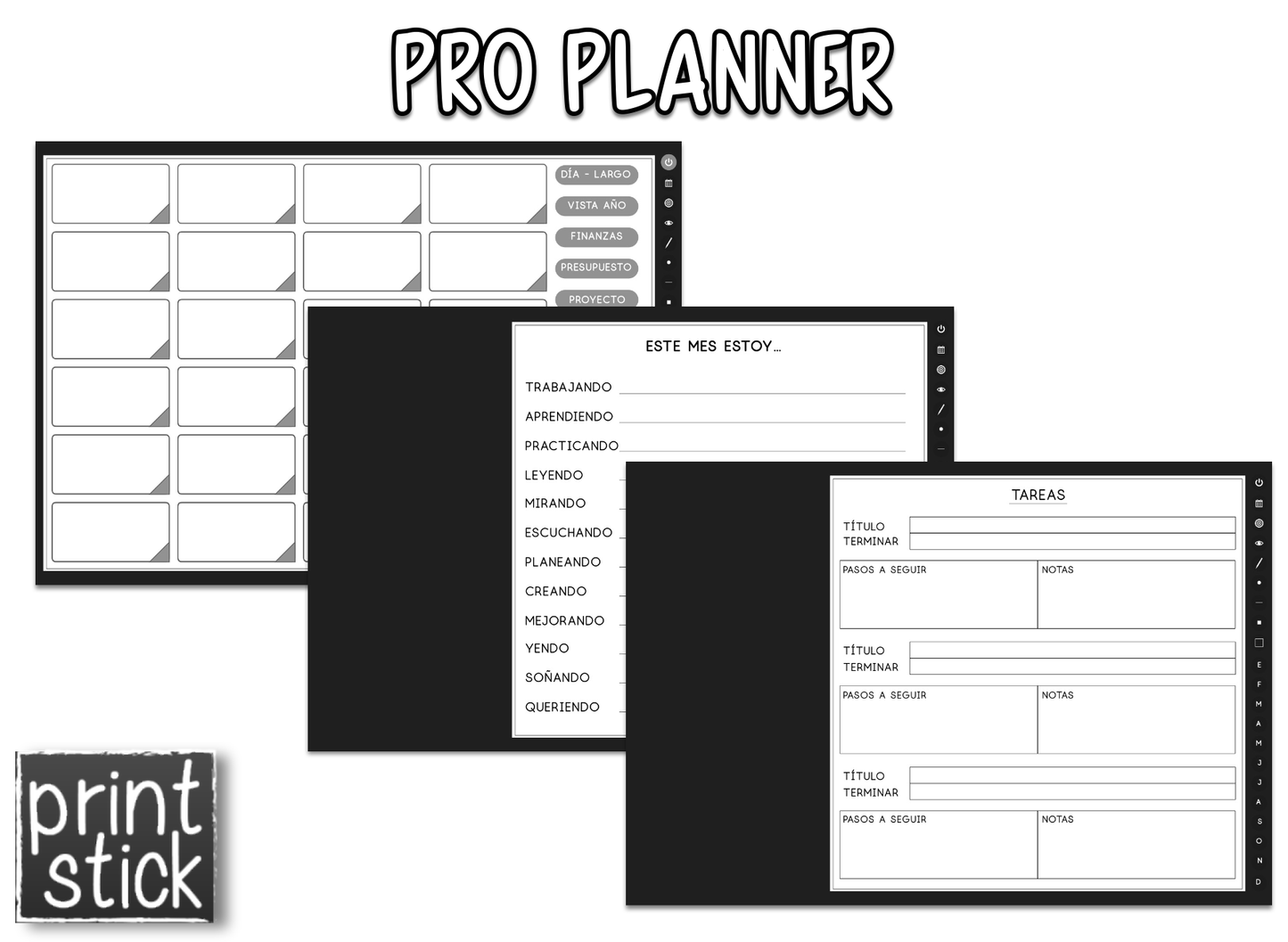 En Español: Agenda Digital Pro Planner - Print Stick