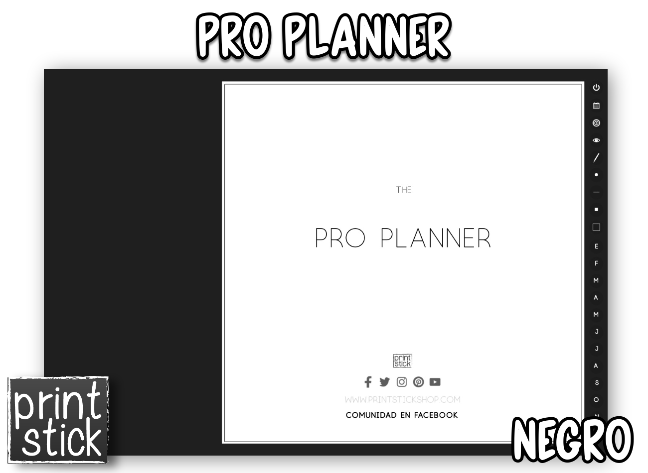 En Español: Agenda Digital Pro Planner - Print Stick