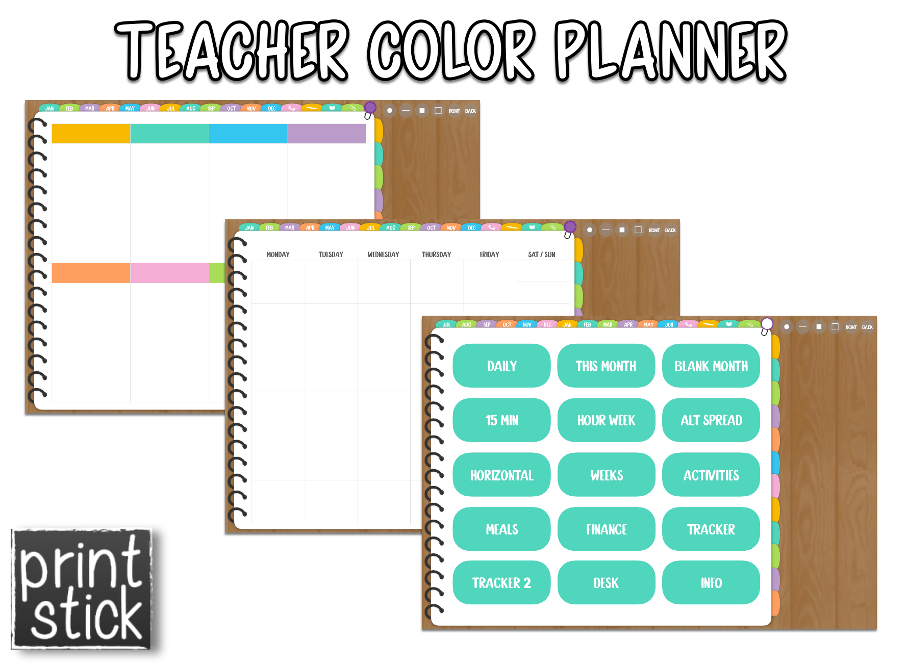 Teacher Color Planner - Print Stick